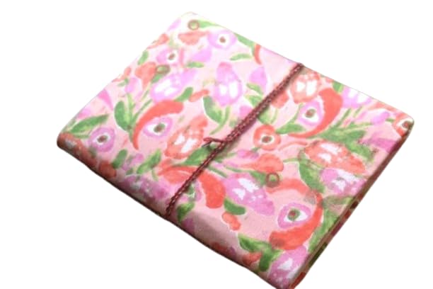 Pink Doodle Diary Notebook Fabric Stitched Gift sketchbook journal A5 Diaries Unruled Thick 200 Pages Handcrafted Drawing Book