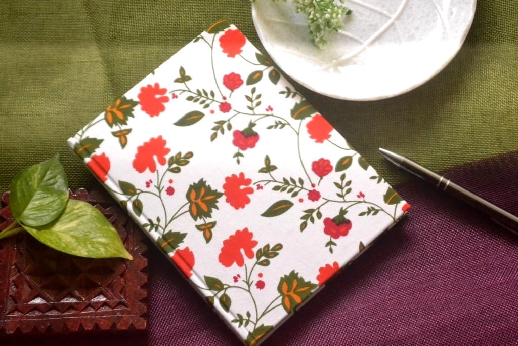 Handmade Block-printed Fabric Cover Doodle Diary Journal, 8 x 6 inches, 200 Pages Notebook, 130 GSM, Water-Resistant, Stain-Resistant Hard-Bound