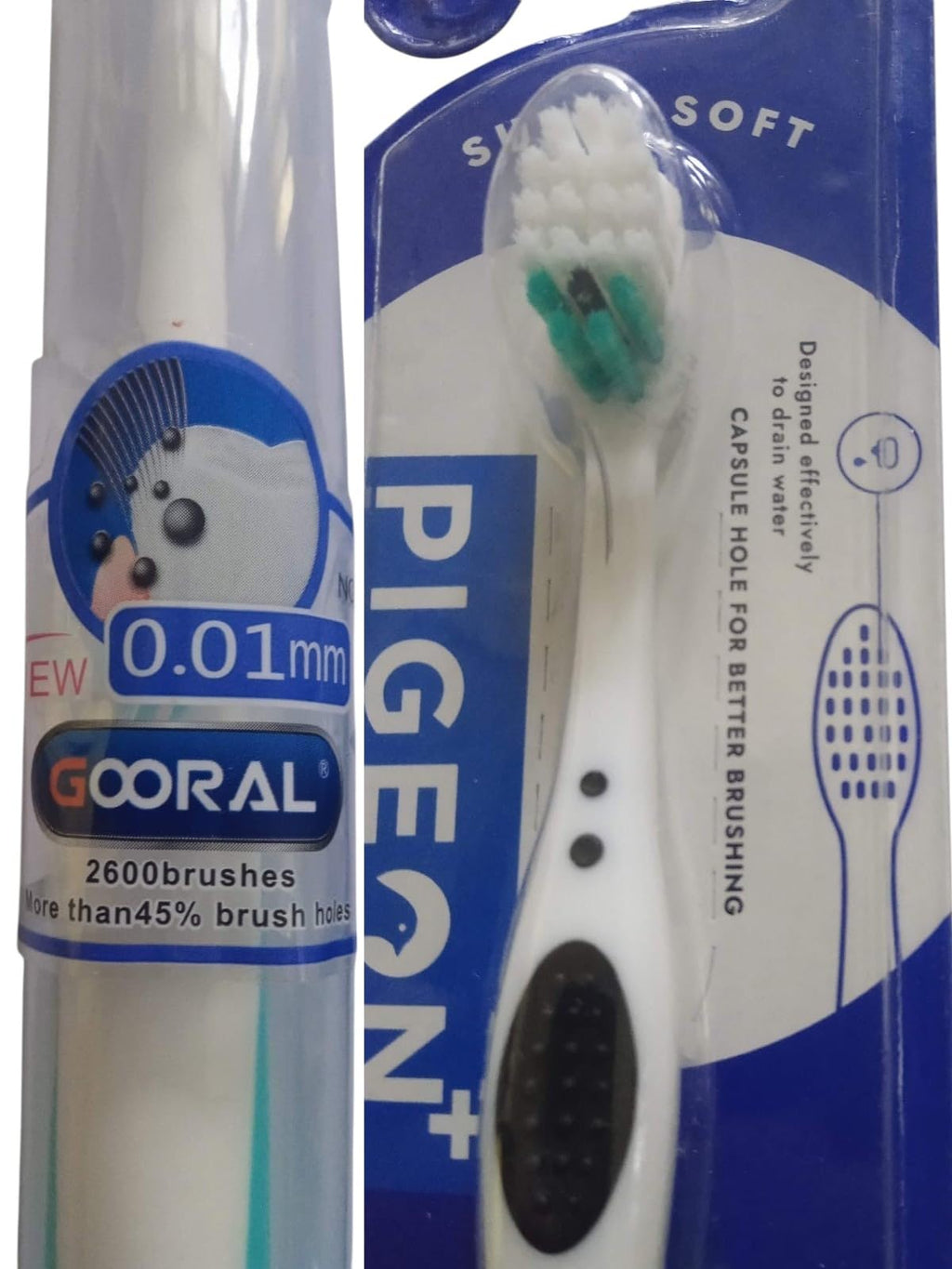 2PC Ultra-Soft Silicone Toothbrush Set for Kids and Adults – with 0.01 mm Bristles, Over 2600 Ultra-Soft Brushes, Includes Safety Plastic Case for Hygienic Storage, and Extra Soft Adult Toothbrush with Storage Case for Cleanliness and Protection