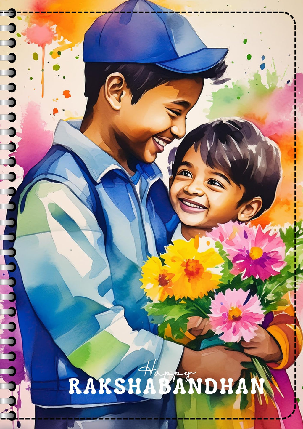 Rakshabandhan Rakhi Special Wiro Bound Cartridge Paper Doodle Diary Gift for brother Sketch Book Diaries Journal, 21cm x 15cm, 60 Pages, 155gsm, Hard Cover Handcrafted