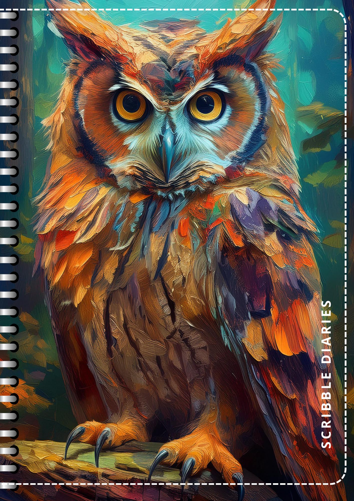 Handcrafted Print Spiral Bound Cartridge Paper Doodle Diary Gift Sketch Book drawing book Doodle Diaries Journal, Hard Cover print d01