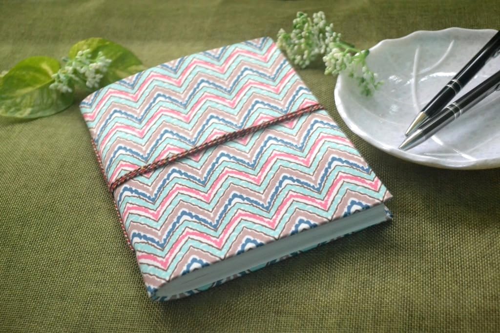 blue-green Doodle Diary Notebook Fabric Stitched Gift sketchbook journal A5 Diaries Unruled Thick 200 Pages Handcrafted