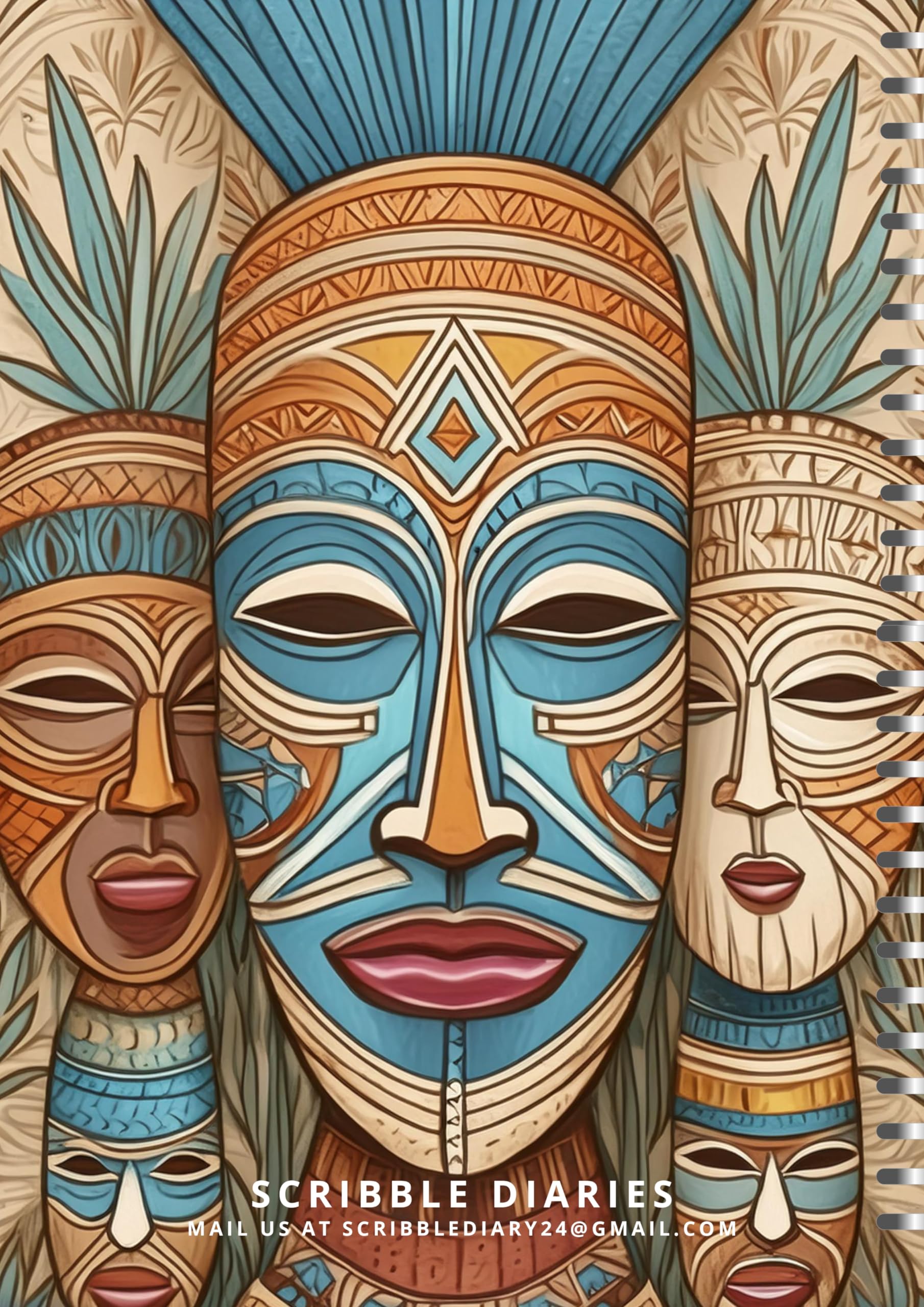 Handcrafted Tribal Art Spiral Bound Cartridge Paper Doodle Diary Gift Sketch Book Doodle Diaries Journal, 21cm x 15cm, 60 Pages, 155gsm, Hard Cover