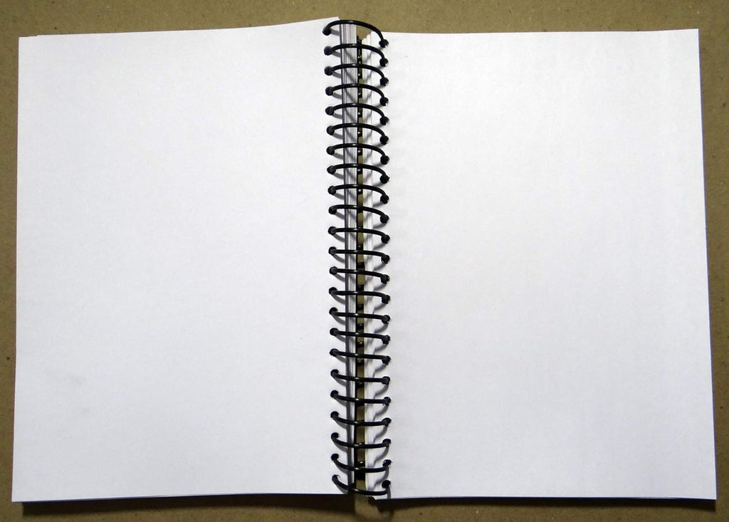 Handcrafted A4 Spiral Bound Notebook Sketchbook Journal, 21cm x 15cm A5, 250 Pages, 120 gsm Thick Cartridge Paper, Hard Cover with Ganesh Ji Print