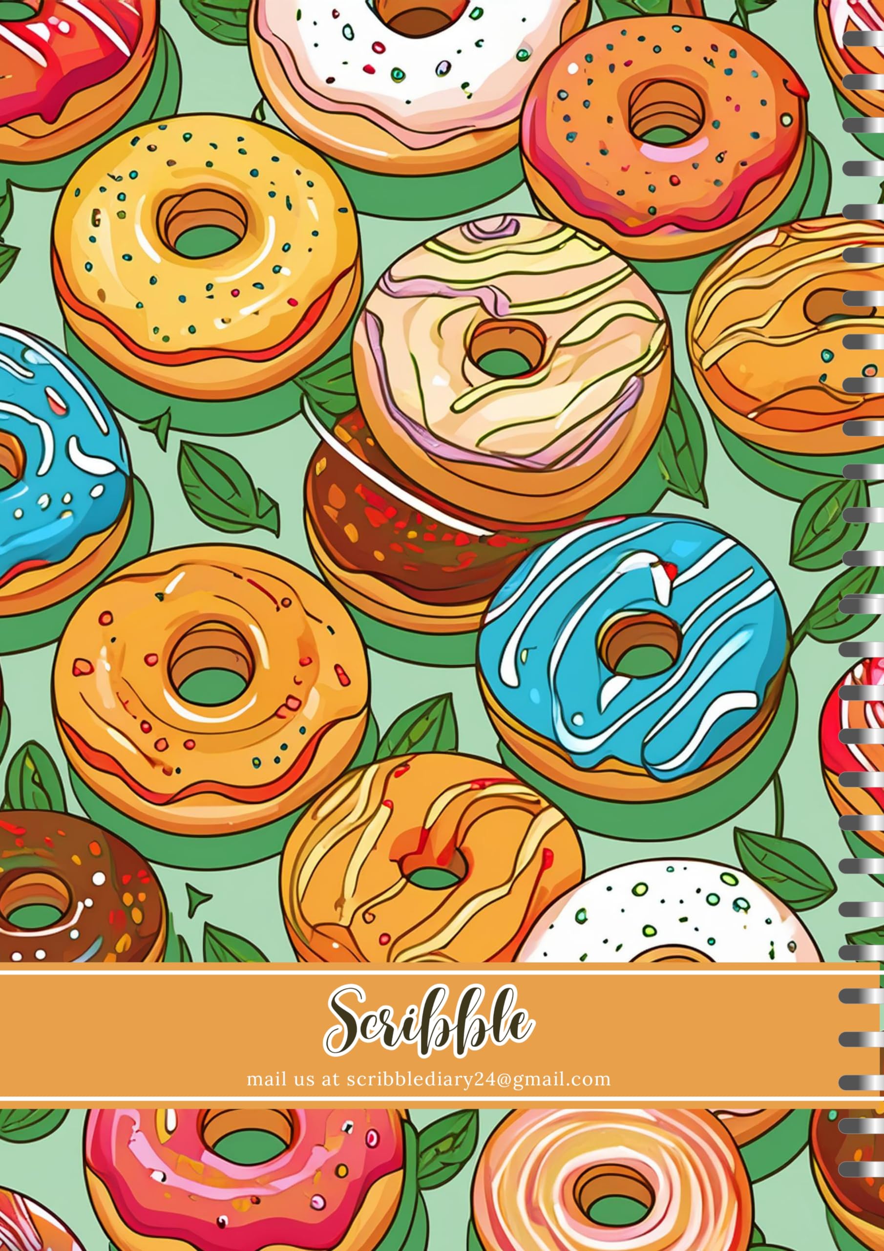 Handcrafted Donut Spiral Bound Cartridge Paper Doodle Diary Gift Sketch Book Doodle Diaries Journal, 21cm x 15cm, 60 Pages, 155gsm, Hard Cover