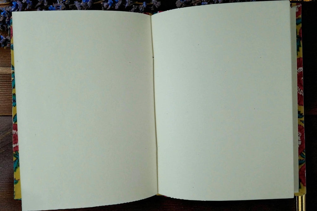 Floral Pink Handmade Fabric Hardbound Diary Notebook A5 | 200 Unruled Thick Pages | Handcrafted Sketchbook Journal | Portable Travel Diary Gift for Writing, Drawing, Artists, Students