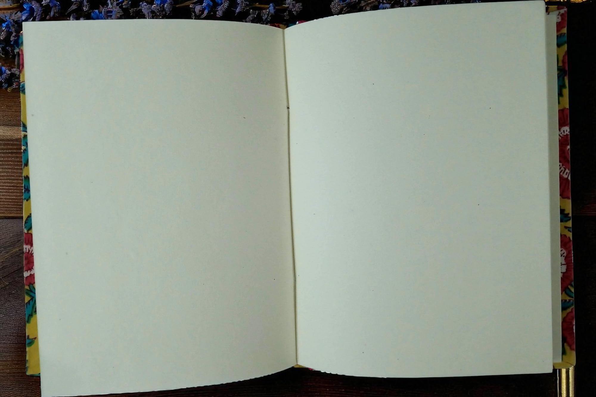 Floral Pink Handmade Fabric Hardbound Diary Notebook A5 | 200 Unruled Thick Pages | Handcrafted Sketchbook Journal | Portable Travel Diary Gift for Writing, Drawing, Artists, Students