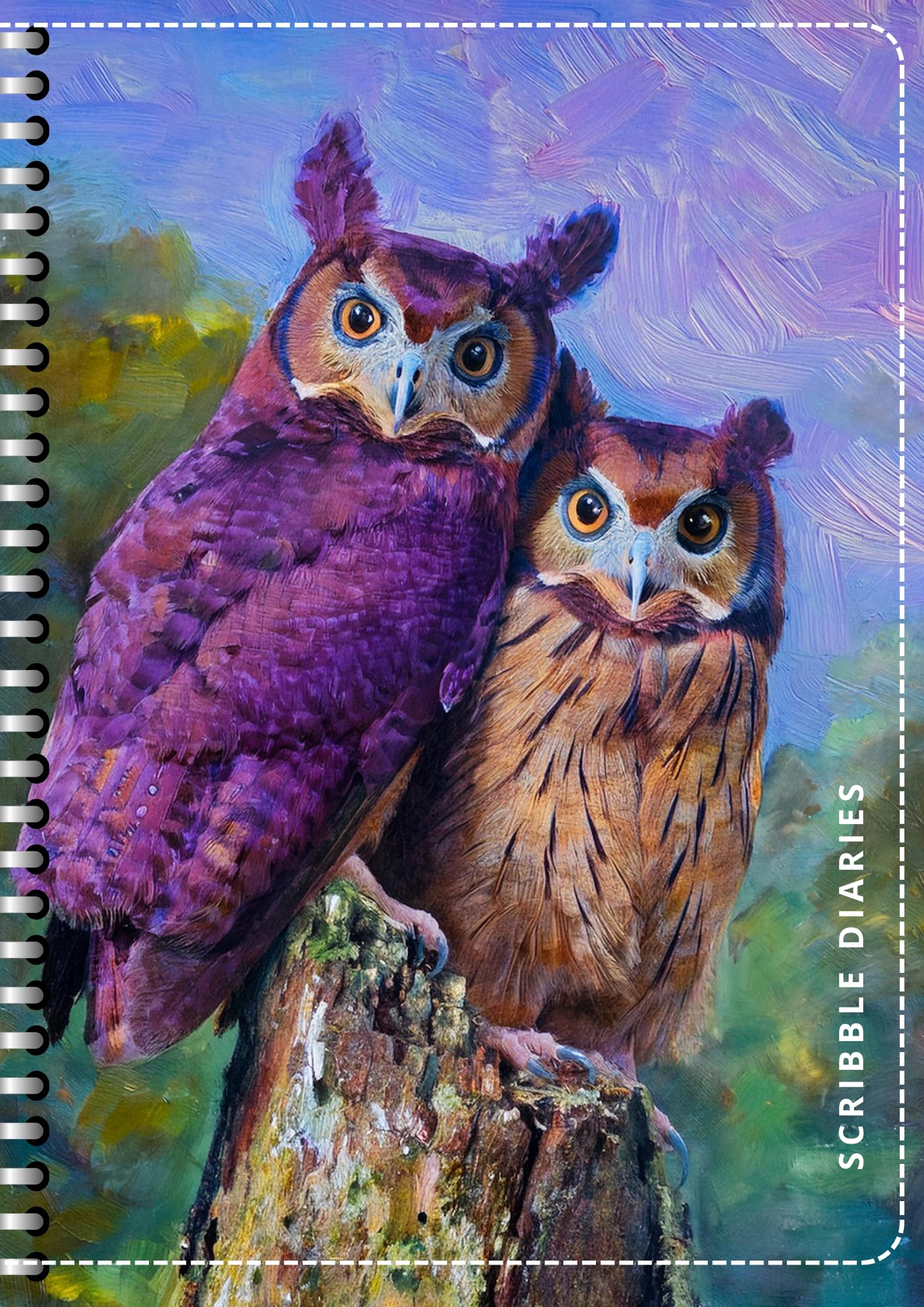 Handcrafted Print Spiral Bound Cartridge Paper Doodle Diary Gift Sketch Book drawing book Doodle Diaries Journal, Hard Cover print nd05