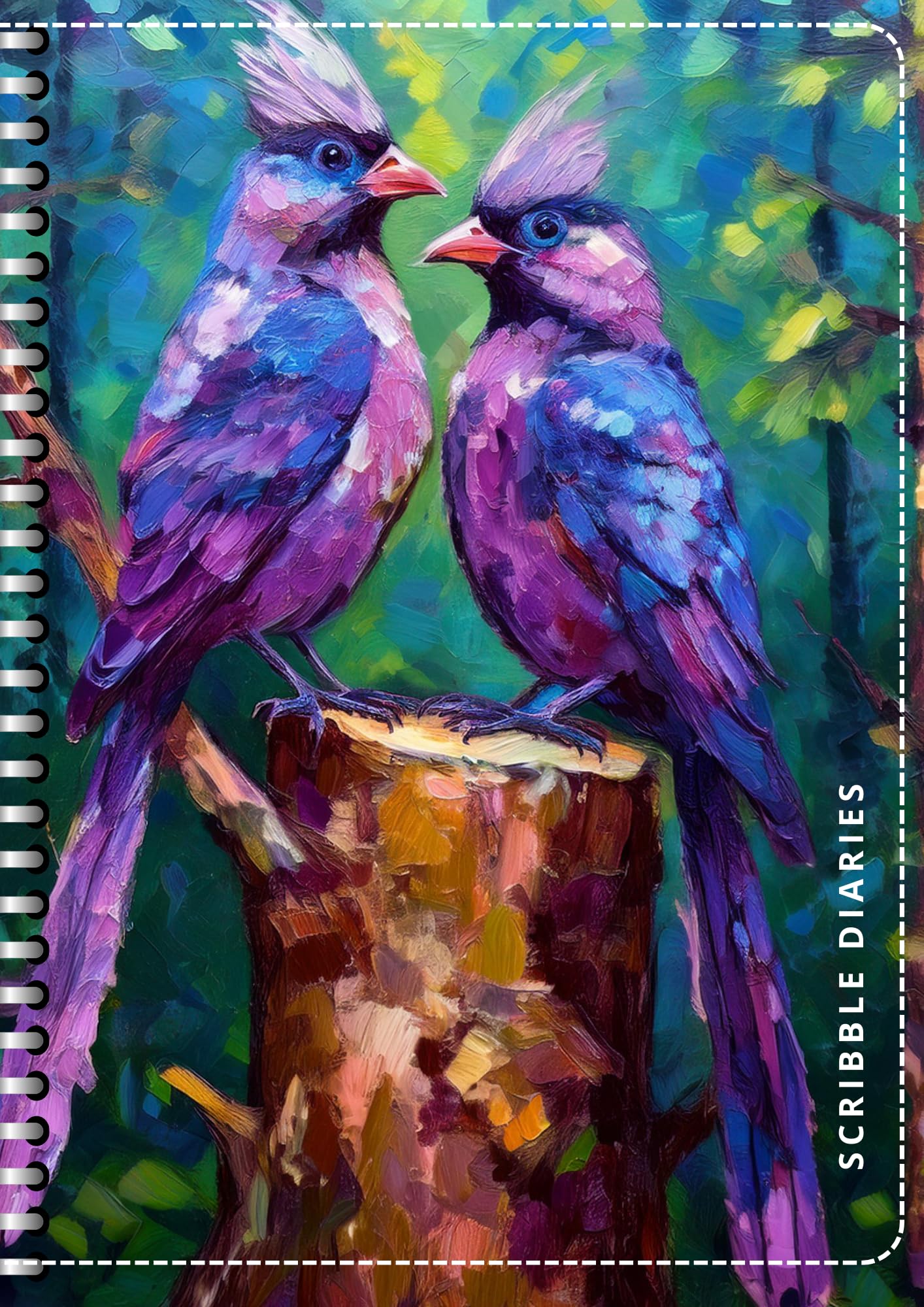 Handcrafted Print Spiral Bound Cartridge Paper Doodle Diary Gift Sketch Book drawing book Doodle Diaries Journal, Hard Cover print nd08