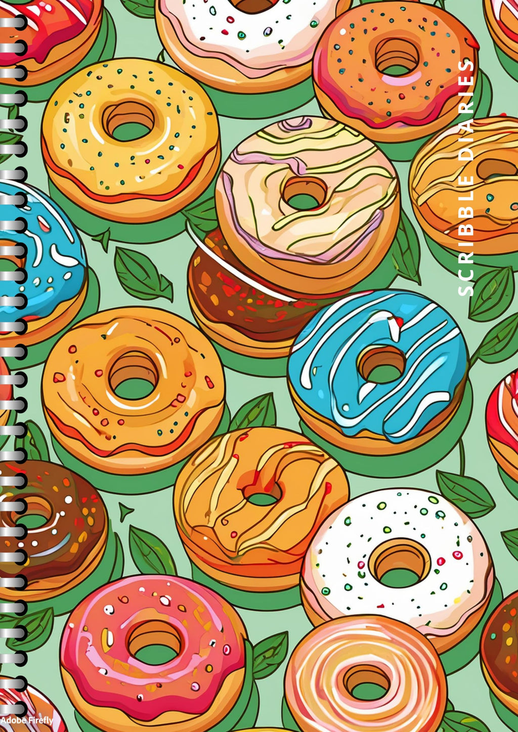 Handcrafted Donut Spiral Bound Cartridge Paper Doodle Diary Gift Sketch Book Doodle Diaries Journal, 21cm x 15cm, 60 Pages, 155gsm, Hard Cover