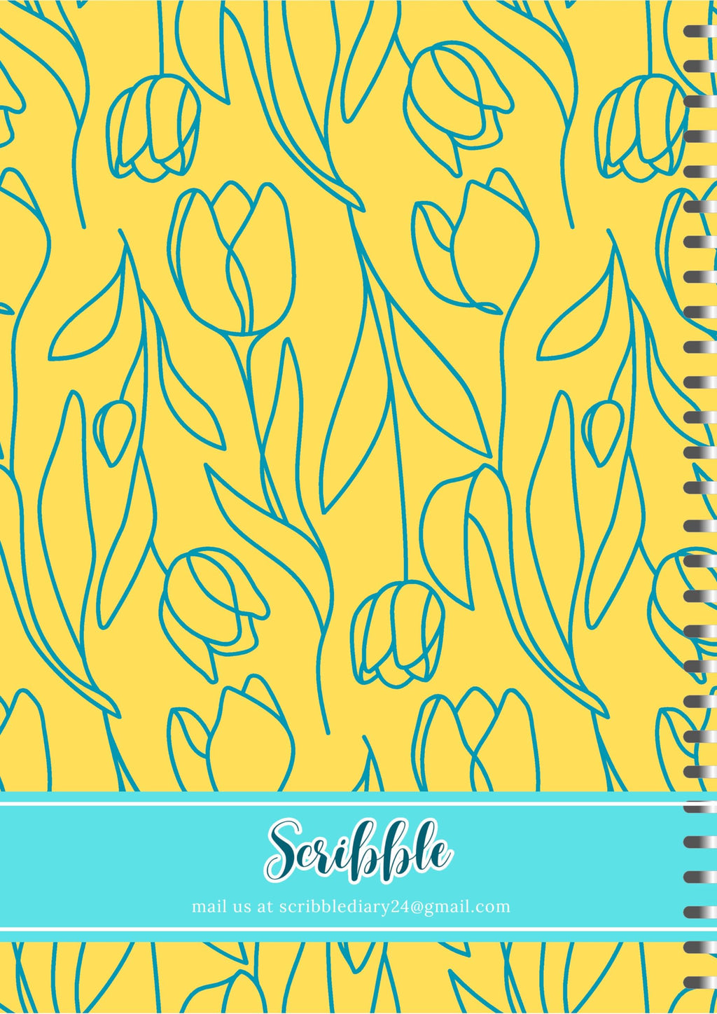 Handcrafted Yellow Spiral Bound Cartridge Paper Doodle Diary Gift Sketch Book Doodle Diaries Journal, 21cm x 15cm, 60 Pages, 155gsm, Hard Cover