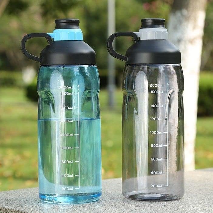 Scribble 2L Large Water Bottle – Leak Proof, BPA Free, Reusable Plastic Sports Jug for Gym, Yoga, Outdoor, Hiking, Cycling & Camping (Vibrant Colour, Pack of 1)