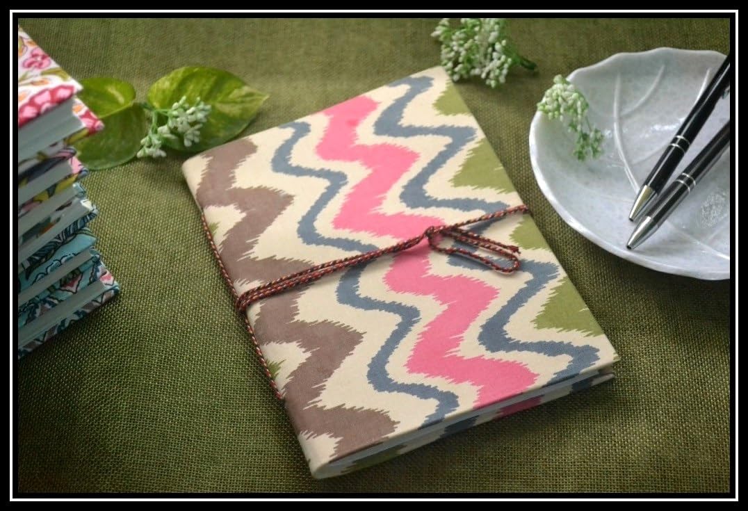 pink-brown Doodle Diary Notebook Fabric Stitched Gift sketchbook journal A5 Diaries Unruled Thick 200 Pages Handcrafted