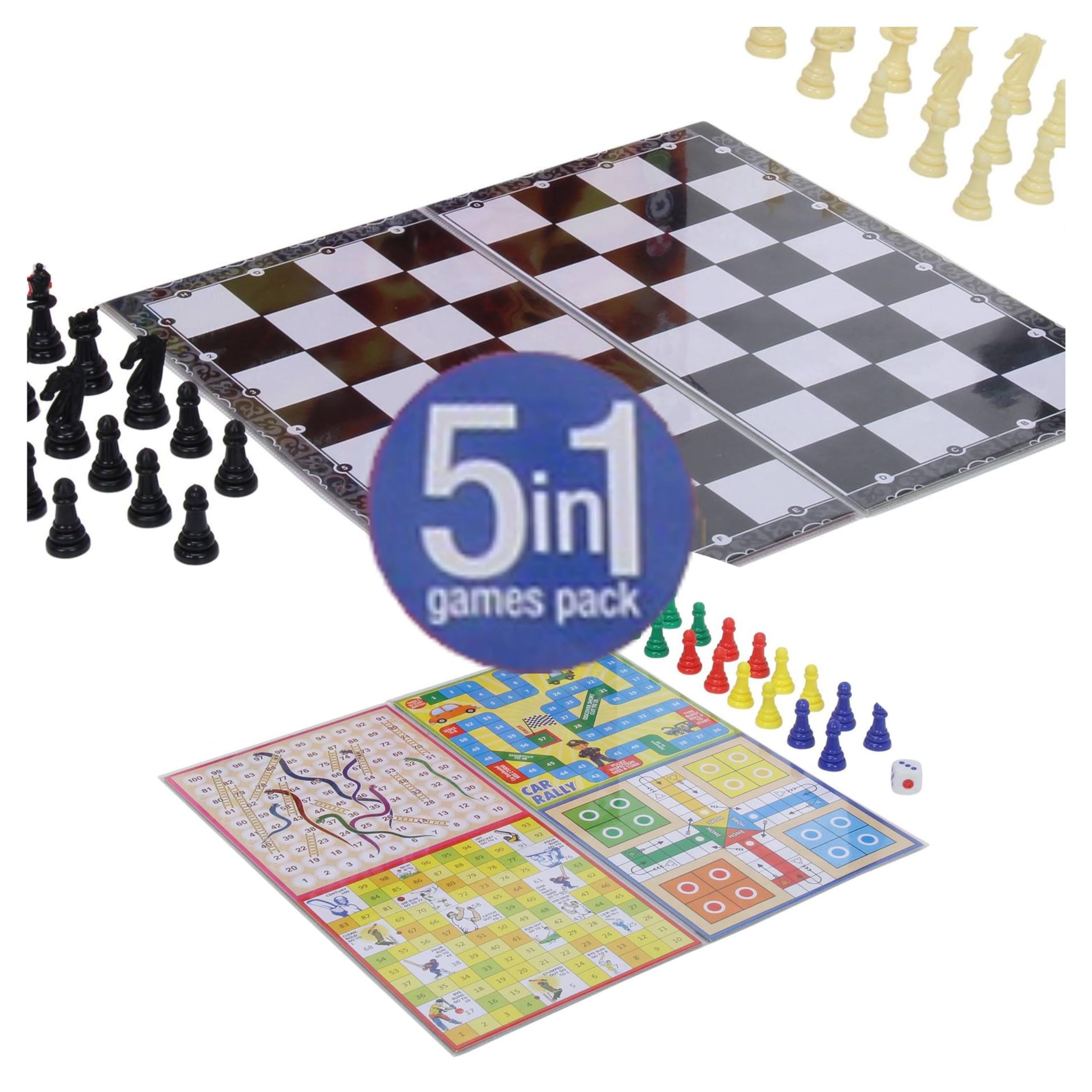 5 in 1 Chess Junior Superior | Brain-Boosting Board Game | 11 x 11 Inch Board | Perfect for Parties & Fun