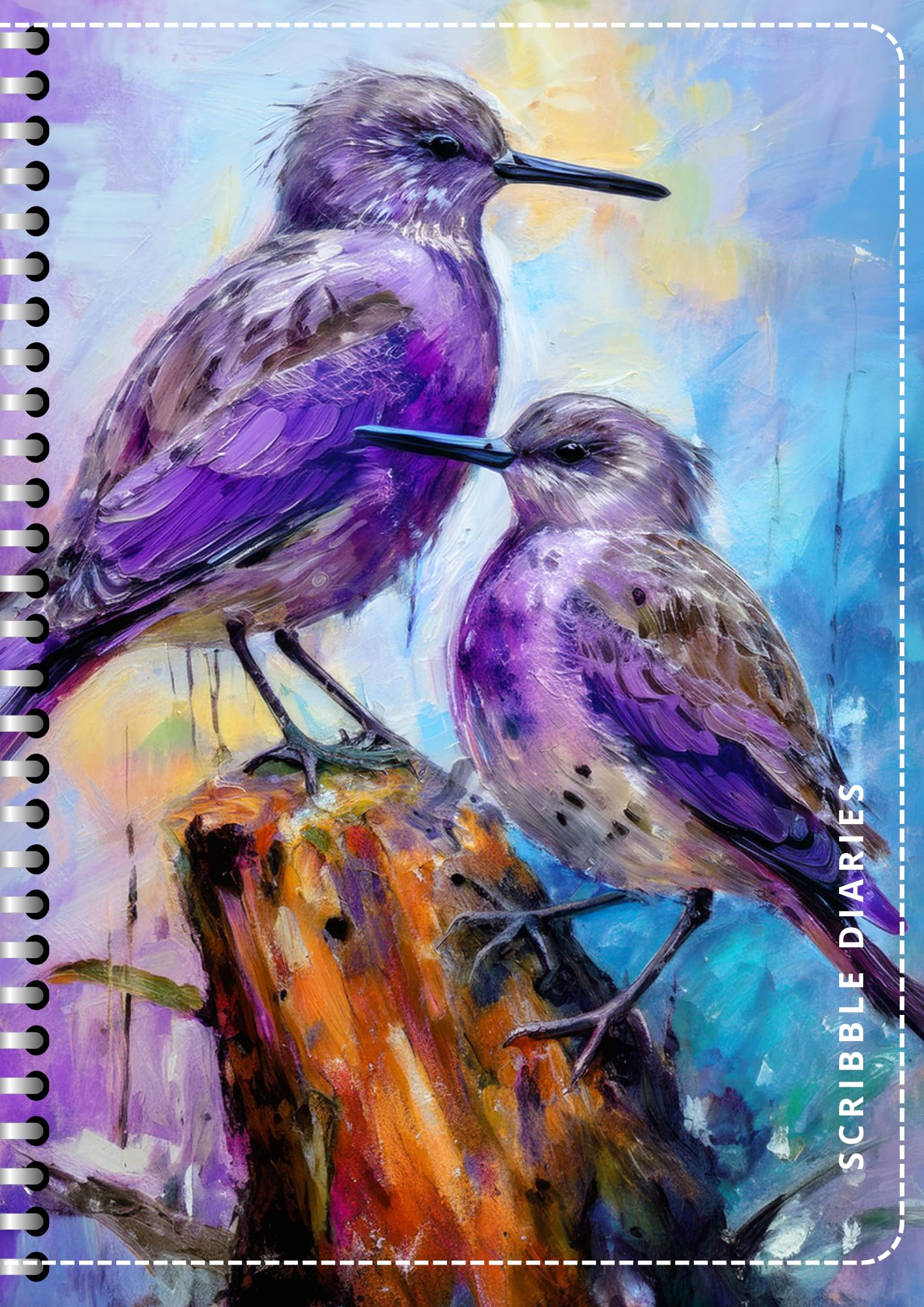 Handcrafted Print Spiral Bound Cartridge Paper Doodle Diary Gift Sketch Book drawing book Doodle Diaries Journal, Hard Cover print d06