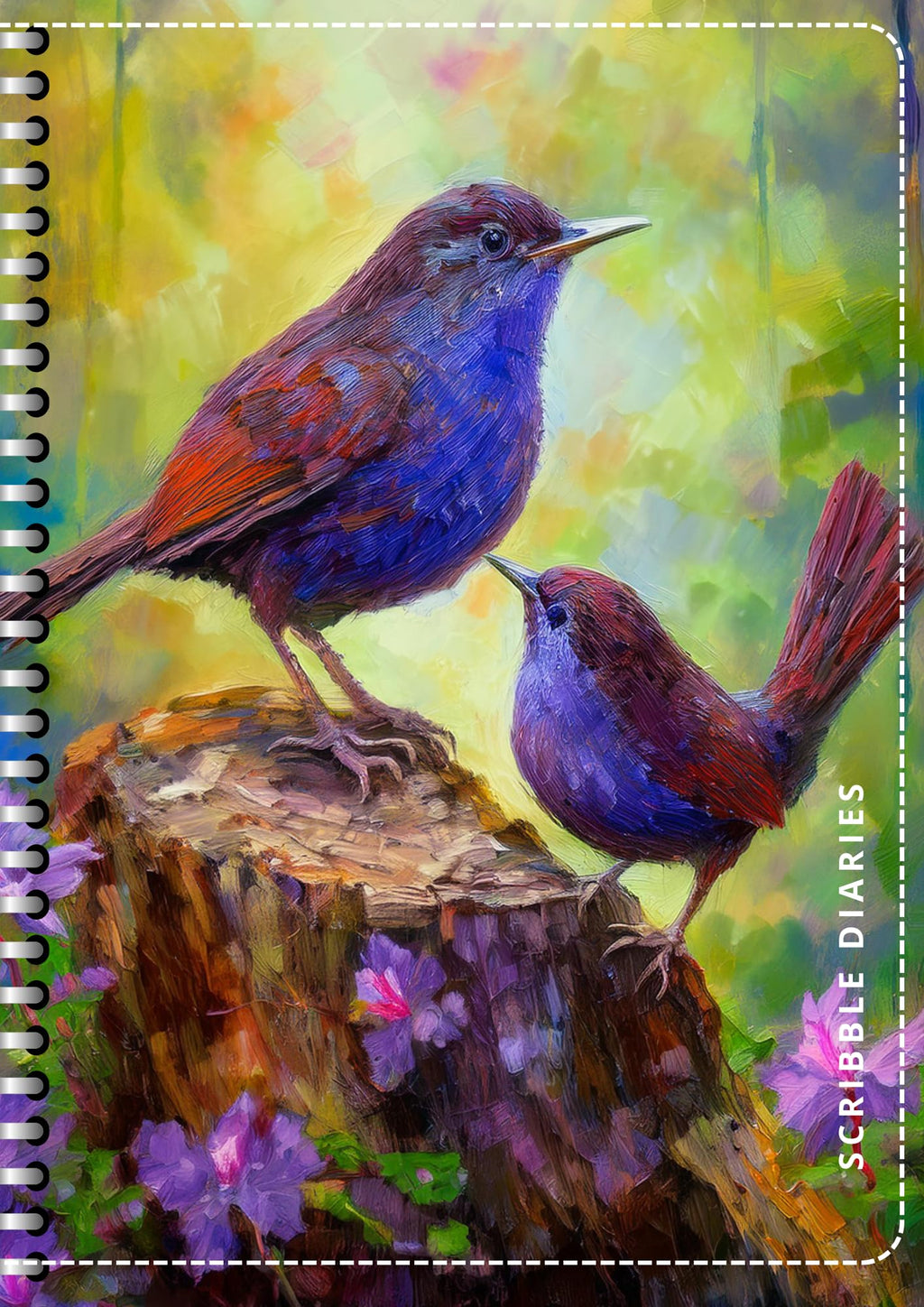 Handcrafted Print Spiral Bound Cartridge Paper Doodle Diary Gift Sketch Book drawing book Doodle Diaries Journal, Hard Cover print nd03