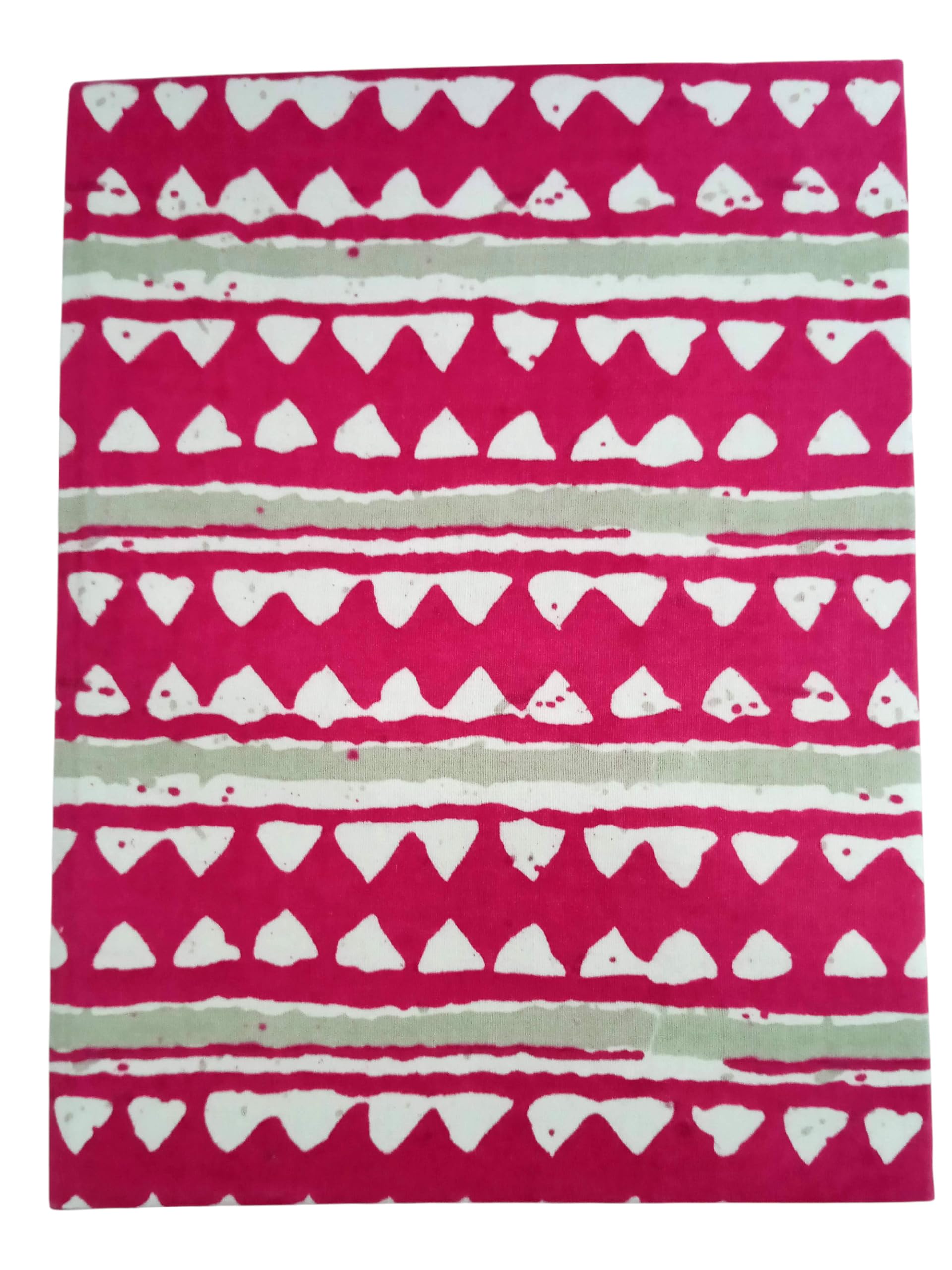 Pink Handmade Fabric Hardbound Diary Notebook A5 | 200 Unruled Thick Pages | Handcrafted Sketchbook Journal | Portable Travel Diary Gift for Writing, Drawing, Artists, Students