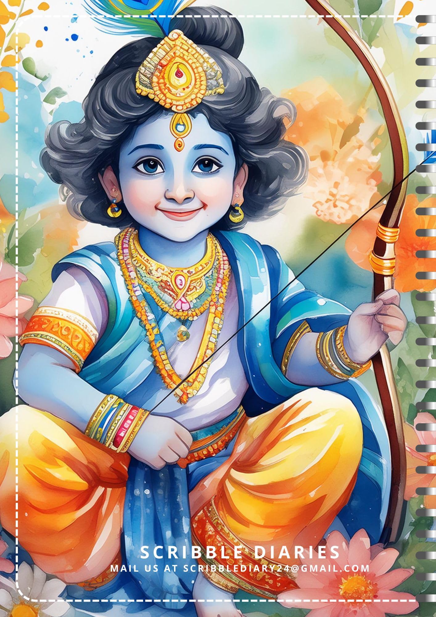 Handcrafted ram Spiral Bound Cartridge Paper Doodle Diary Gift Sketch Book Doodle Diaries Journal, 21cm x 15cm, 60 Pages, 155gsm, Hard Cover