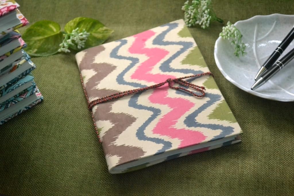 pink-brown Doodle Diary Notebook Fabric Stitched Gift sketchbook journal A5 Diaries Unruled Thick 200 Pages Handcrafted