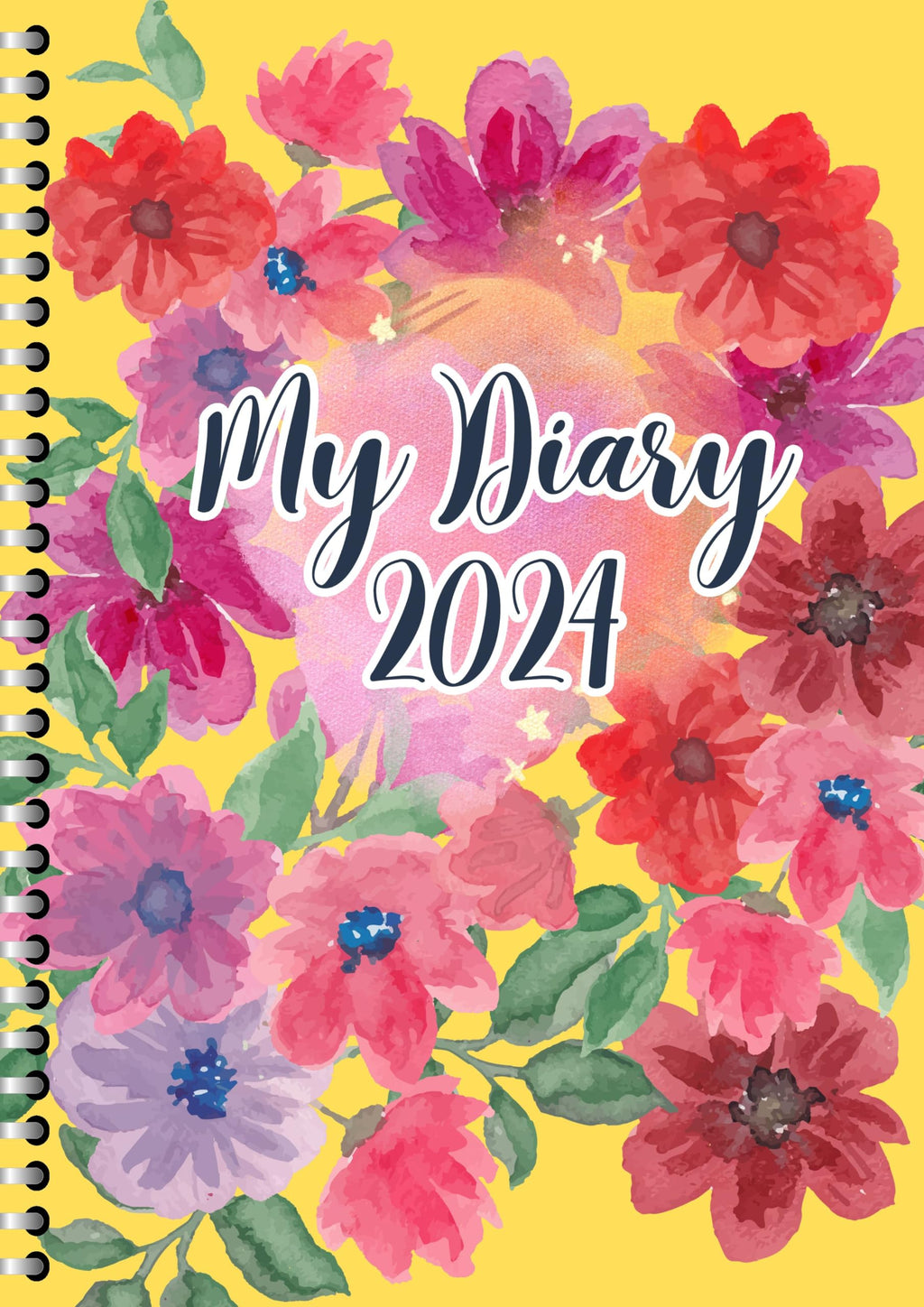 Handcrafted Multicolour Floral Spiral Bound Cartridge Paper Doodle Diary Gift Sketch Book Doodle Diaries Journal, 21cm x 15cm, 60 Pages, 155gsm, Hard Cover