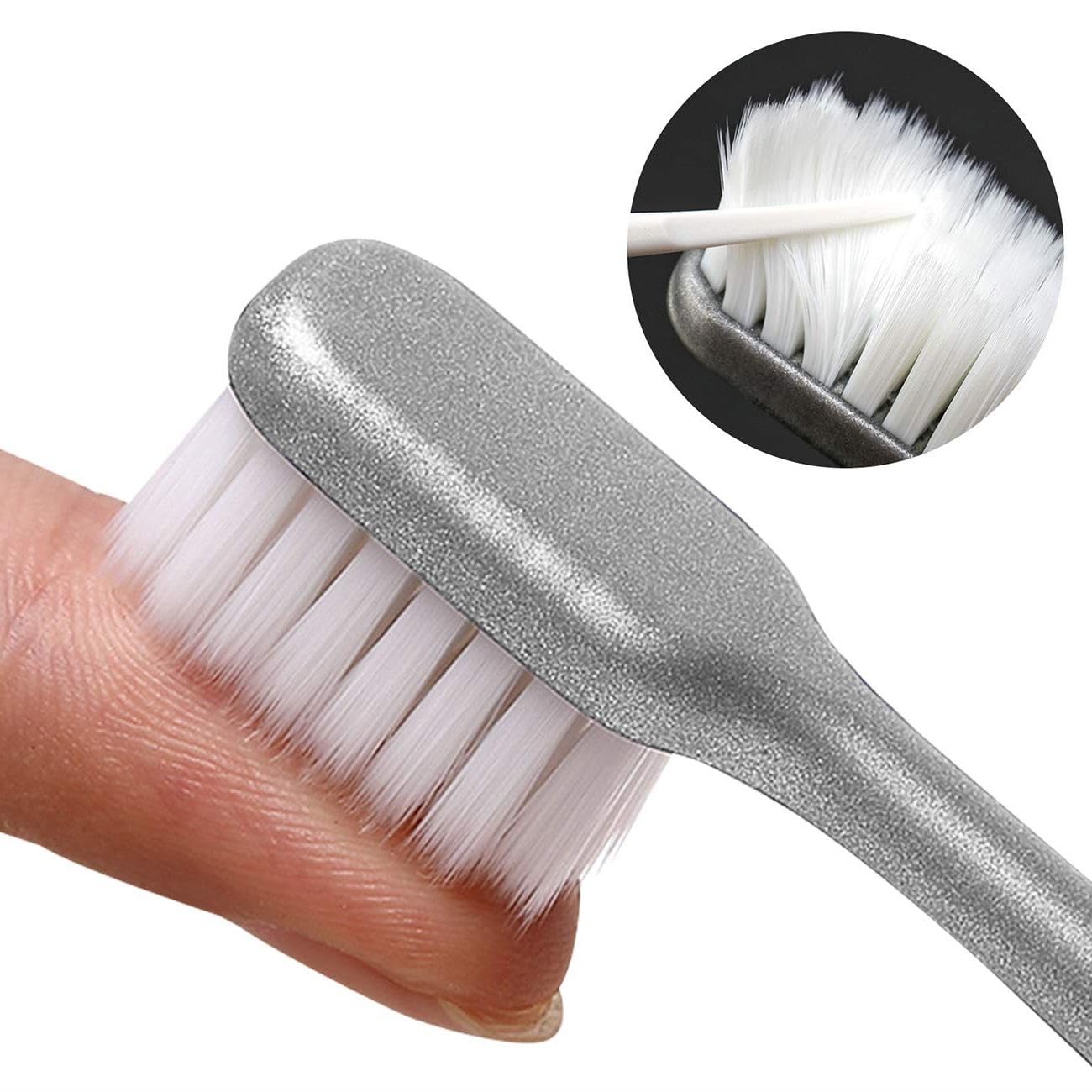 10,000+ Ultra Soft Micro Nano Bristle Toothbrush – Extra Soft for Adults, Kids & Braces – 0.15mm Gentle Gum Care – Ideal for Sensitive Teeth – With Hygienic Reusable Travel Case