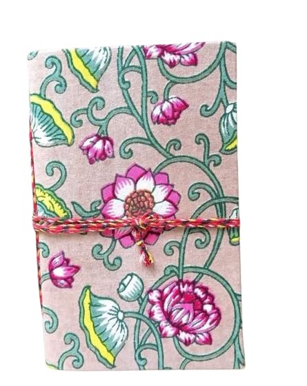 Pink Floral Handmade Fabric Hardcover Diary A6 – 200 Pages, Thread Closure Sketchbook