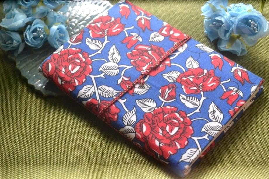 Pink Doodle Diary Notebook Fabric Stitched Gift sketchbook journal A5 Diaries Unruled Thick 200 Pages Handcrafted Drawing Book