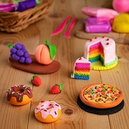 Sand Clay Set for Kids – 12 Neon Colors Non-Sticky Air Dry Clay with 3 Carving Tools, Soft & Lightweight Modeling Clay for Arts and Crafts