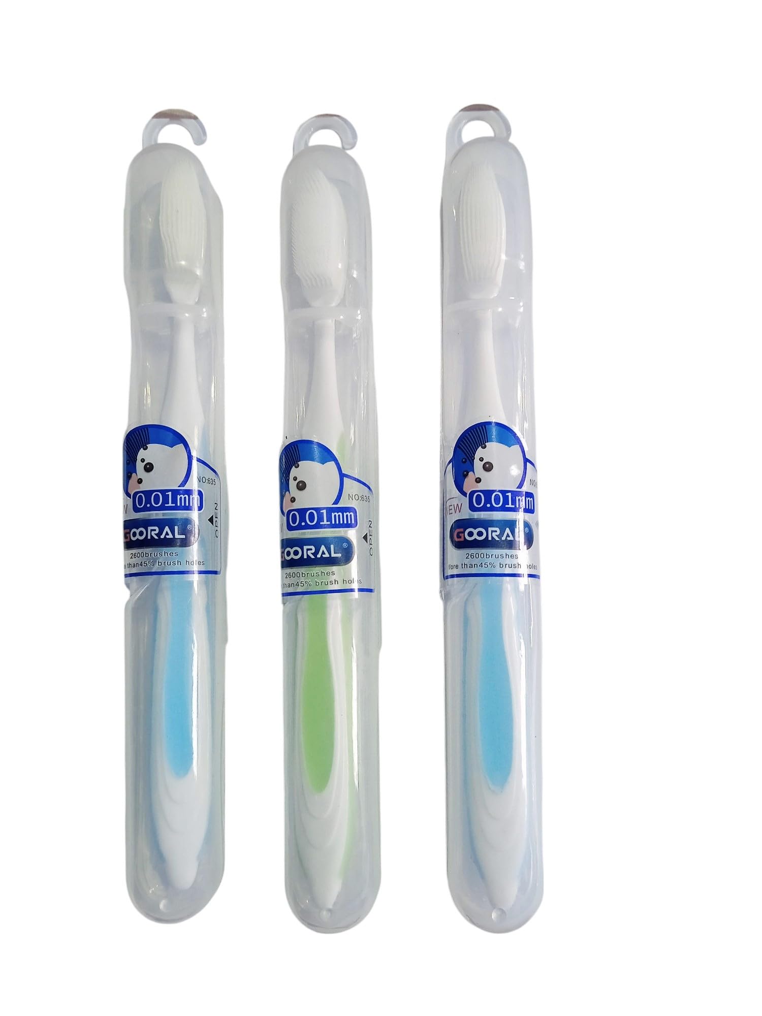 Extra Soft Silicone Toothbrush for Kids Adults with 0.01 mm Bristles, Over 2600 Ultra-Soft Bristles, Gentle Gum Care, Includes Safety Plastic Case for Hygienic Storage, Assorted Colour