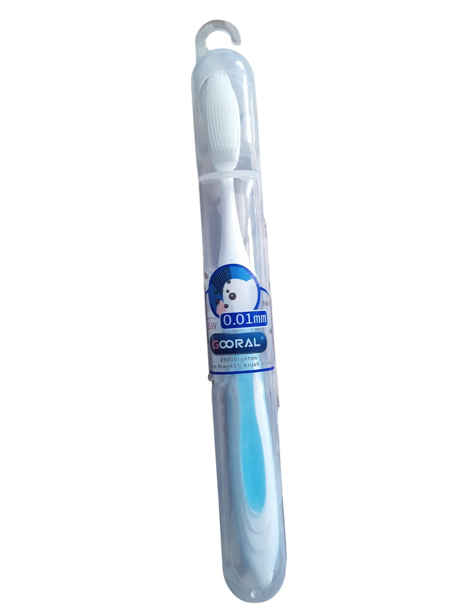 Extra Soft Silicone Toothbrush for Kids Adults with 0.01 mm Bristles, Over 2600 Ultra-Soft Bristles, Gentle Gum Care, Includes Safety Plastic Case for Hygienic Storage, Assorted Colour