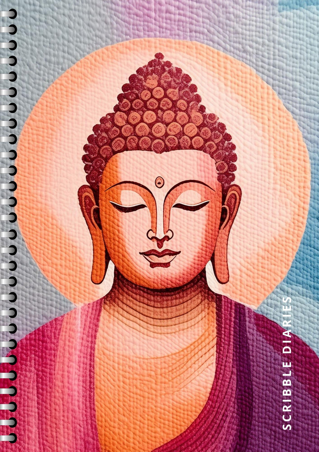 Handcrafted budha Spiral Bound Cartridge Paper Doodle Diary Gift Sketch Book Doodle Diaries Journal, 21cm x 15cm, 60 Pages, 155gsm, Hard Cover