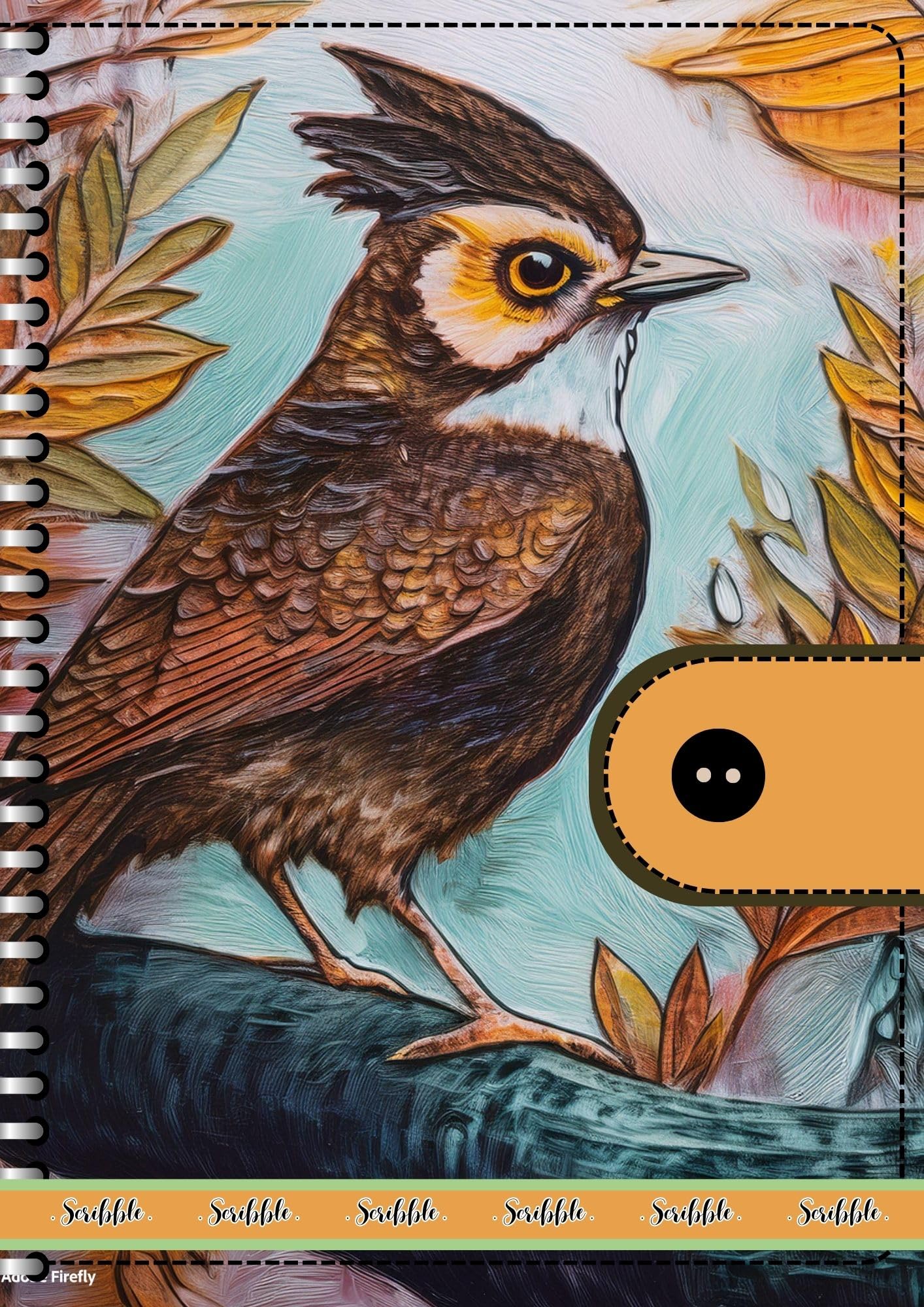 Handcrafted Print Spiral Bound Cartridge Paper Doodle Diary Gift Sketch Book drawing book Doodle Diaries Journal, Hard Cover print SP03