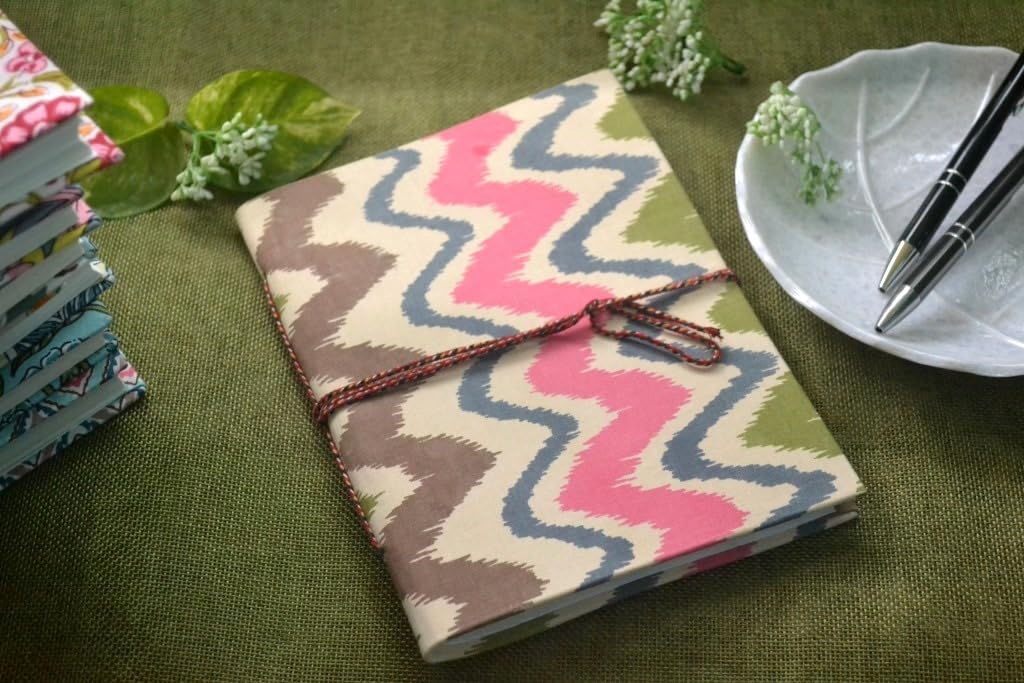 pink-brown Doodle Diary Notebook Fabric Stitched Gift sketchbook journal A5 Diaries Unruled Thick 200 Pages Handcrafted