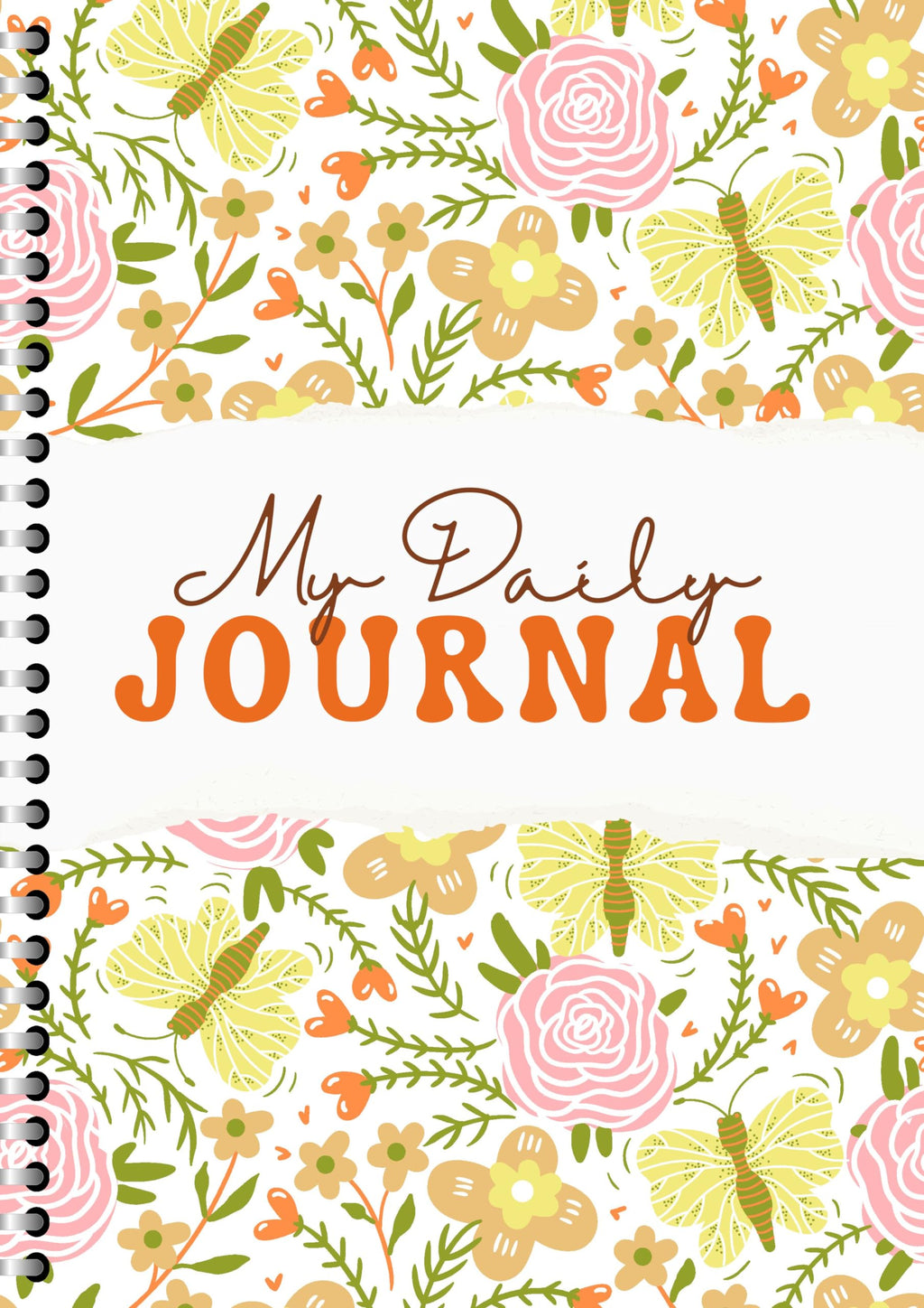 Handcrafted Rose Spiral Bound Cartridge Paper Doodle Diary Gift Sketch Book Doodle Diaries Journal, 21cm x 15cm, 60 Pages, 155gsm, Hard Cover