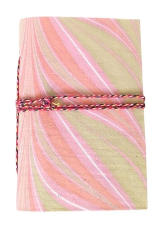 Handmade Marble Texture A6 Diary Notebook | 200 Unruled Thick Pages | Hardcover Sketchbook Journal with Thread Closure | Portable Travel Writing Gift