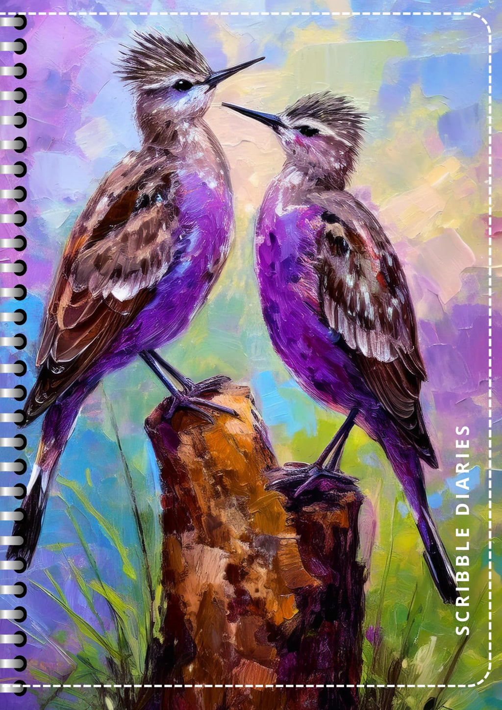 Handcrafted Print Spiral Bound Cartridge Paper Doodle Diary Gift Sketch Book drawing book Doodle Diaries Journal, Hard Cover print d05