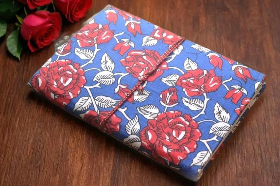 Pink Doodle Diary Notebook Fabric Stitched Gift sketchbook journal A5 Diaries Unruled Thick 200 Pages Handcrafted Drawing Book