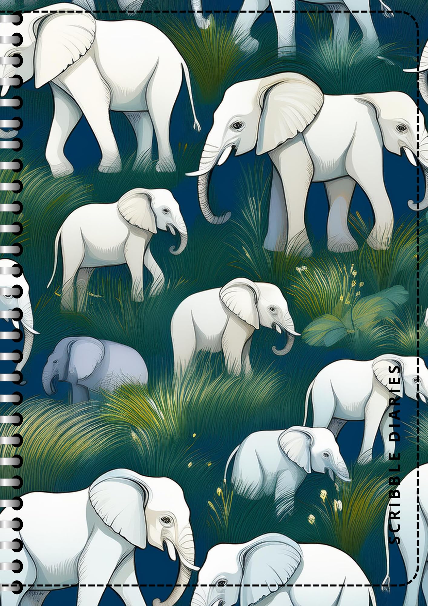 Handcrafted Print Spiral Bound Cartridge Paper Doodle Diary Gift Sketch Book drawing book Doodle Diaries Journal, Hard Cover