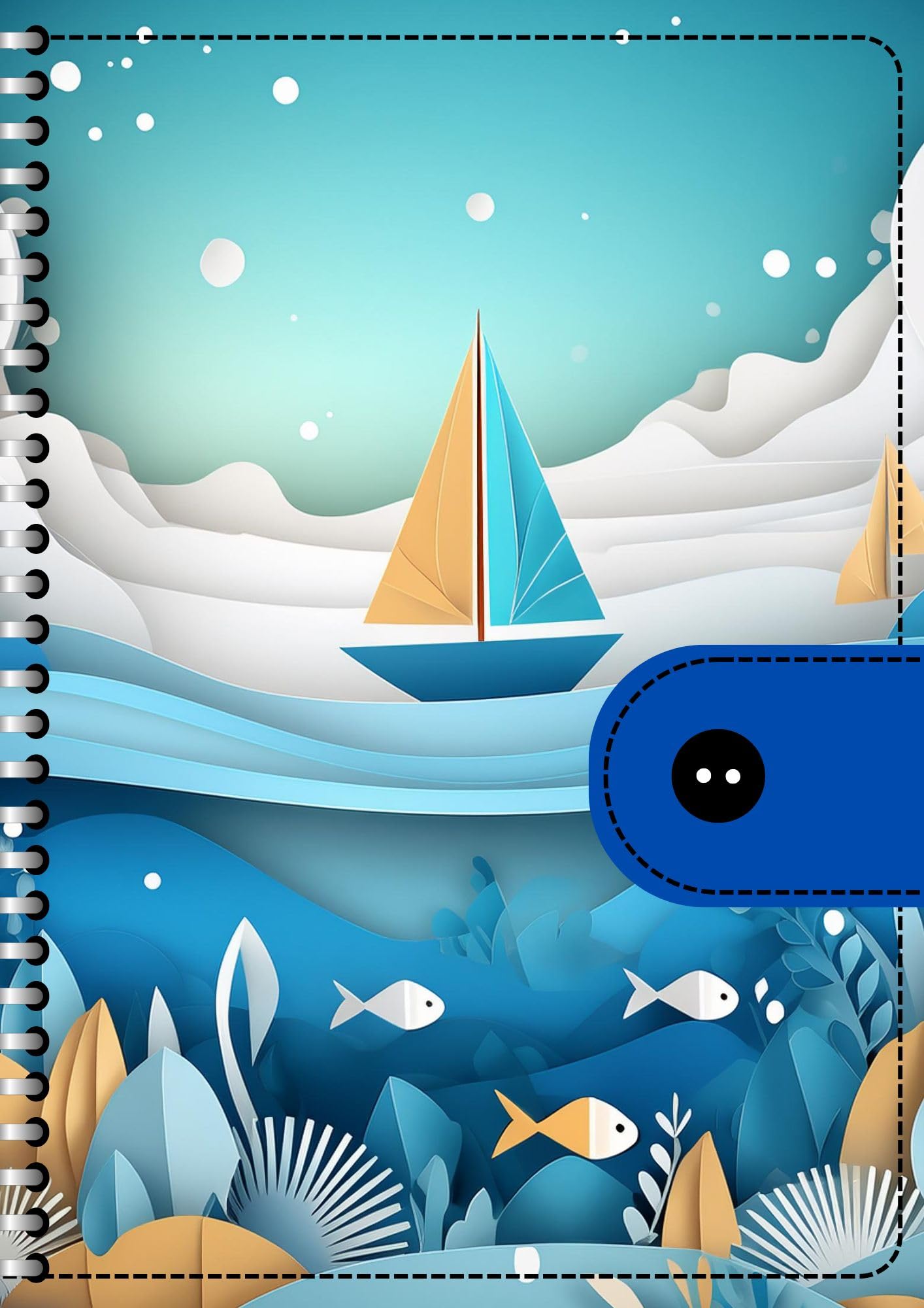 Handcrafted boat Spiral Bound Cartridge Paper Doodle Diary Gift Sketch Book Doodle Diaries Journal, 21cm x 15cm, 60 Pages, 155gsm, Hard Cover