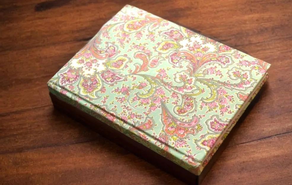 Pastel Green Handmade Block-printed Fabric Cover Doodle Diary Journal, 8 x 6 inches, 200 Pages Notebook, 130 GSM, Water-Resistant, Stain-Resistant Hard-Bound