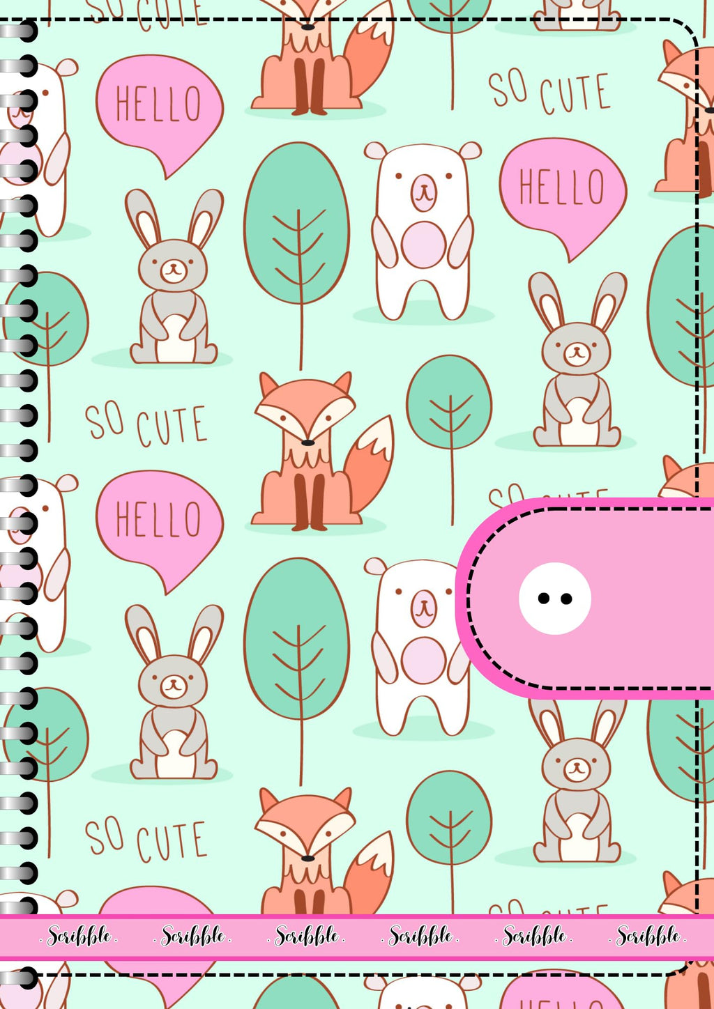 Handcrafted Cartoon Spiral Bound Doodle Diary Journal Gift Sketch Book Diaries, 21cm x 15cm A5, 60 Pages, 155gsm, Hard Cover Jungle Print Thick Cartridge Paper