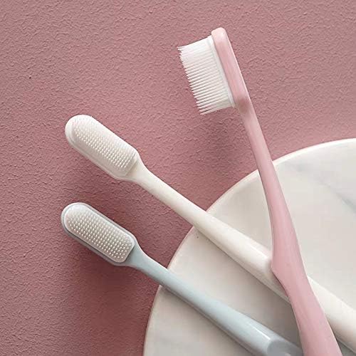 Ultra Soft Toothbrush with 0.01mm Bristles | 2600+ Bristles | Pack of 5 Brushes | Vibrant Colors | Includes Reusable Travel Case | Gentle Gum Care for Sensitive Teeth