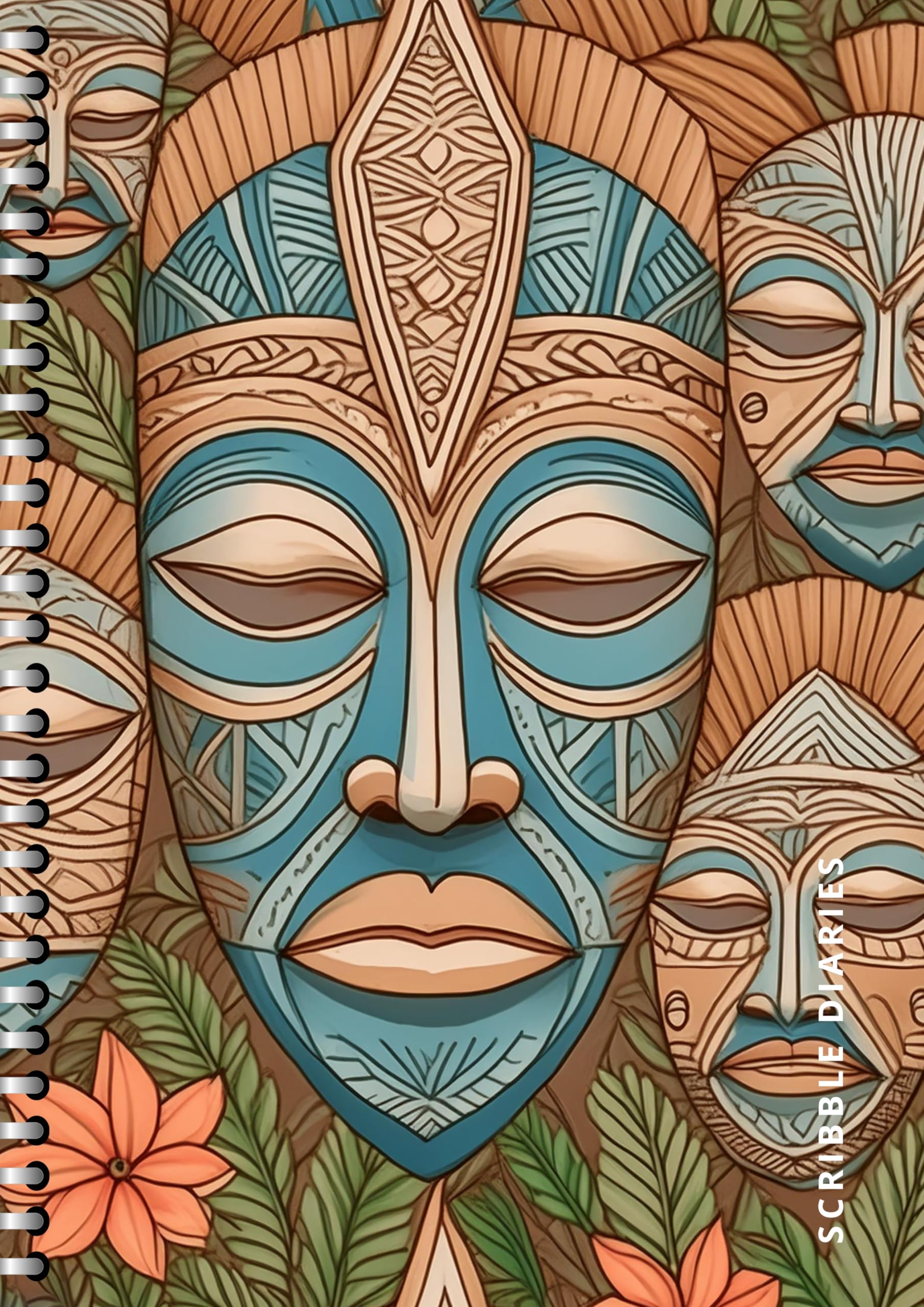Handcrafted Tribal Art Spiral Bound Cartridge Paper Doodle Diary Gift Sketch Book Doodle Diaries Journal, 21cm x 15cm, 60 Pages, 155gsm, Hard Cover