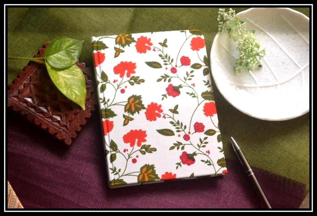 Handmade Block-printed Fabric Cover Doodle Diary Journal, 8 x 6 inches, 200 Pages Notebook, 130 GSM, Water-Resistant, Stain-Resistant Hard-Bound