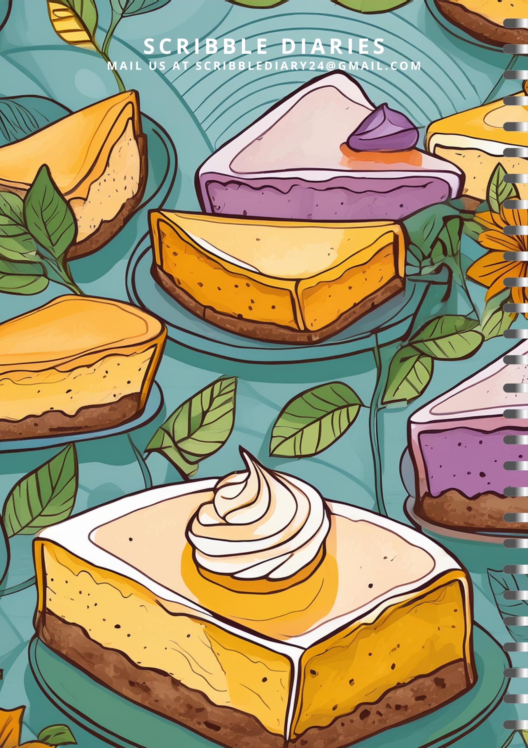 Handcrafted Cake Spiral Bound Cartridge Paper Doodle Diary Gift Sketch Book Doodle Diaries Journal, 21cm x 15cm, 60 Pages, 155gsm, Hard Cover