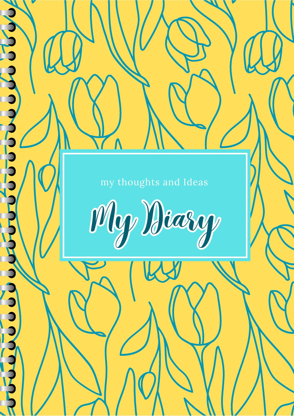 Handcrafted Yellow Spiral Bound Cartridge Paper Doodle Diary Gift Sketch Book Doodle Diaries Journal, 21cm x 15cm, 60 Pages, 155gsm, Hard Cover