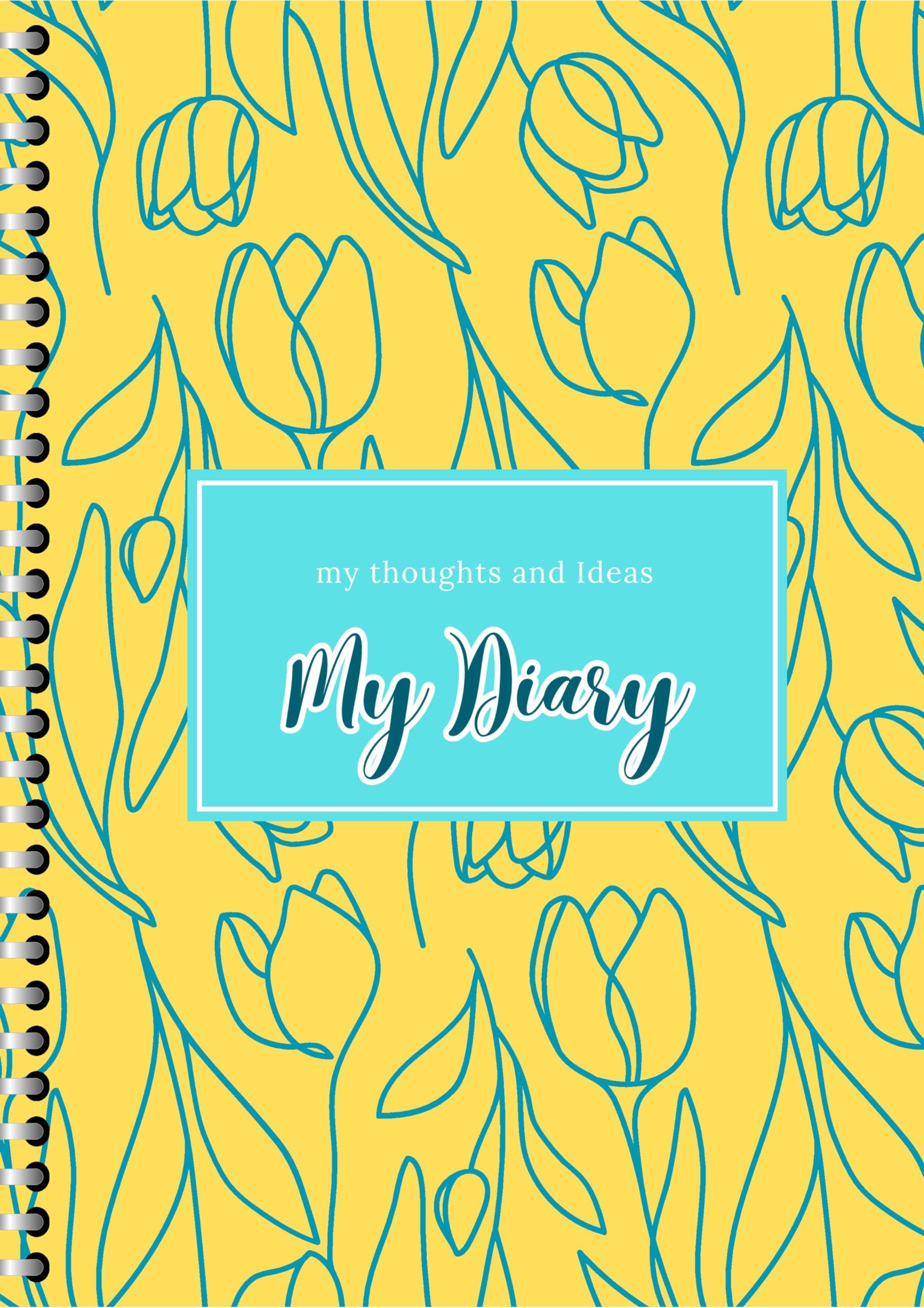 Handcrafted Yellow Spiral Bound Cartridge Paper Doodle Diary Gift Sketch Book Doodle Diaries Journal, 21cm x 15cm, 60 Pages, 155gsm, Hard Cover