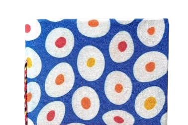 Floral Handmade Fabric Hardcover Diary A6 – 200 Pages, Thread Closure Sketchbook with Egg Print