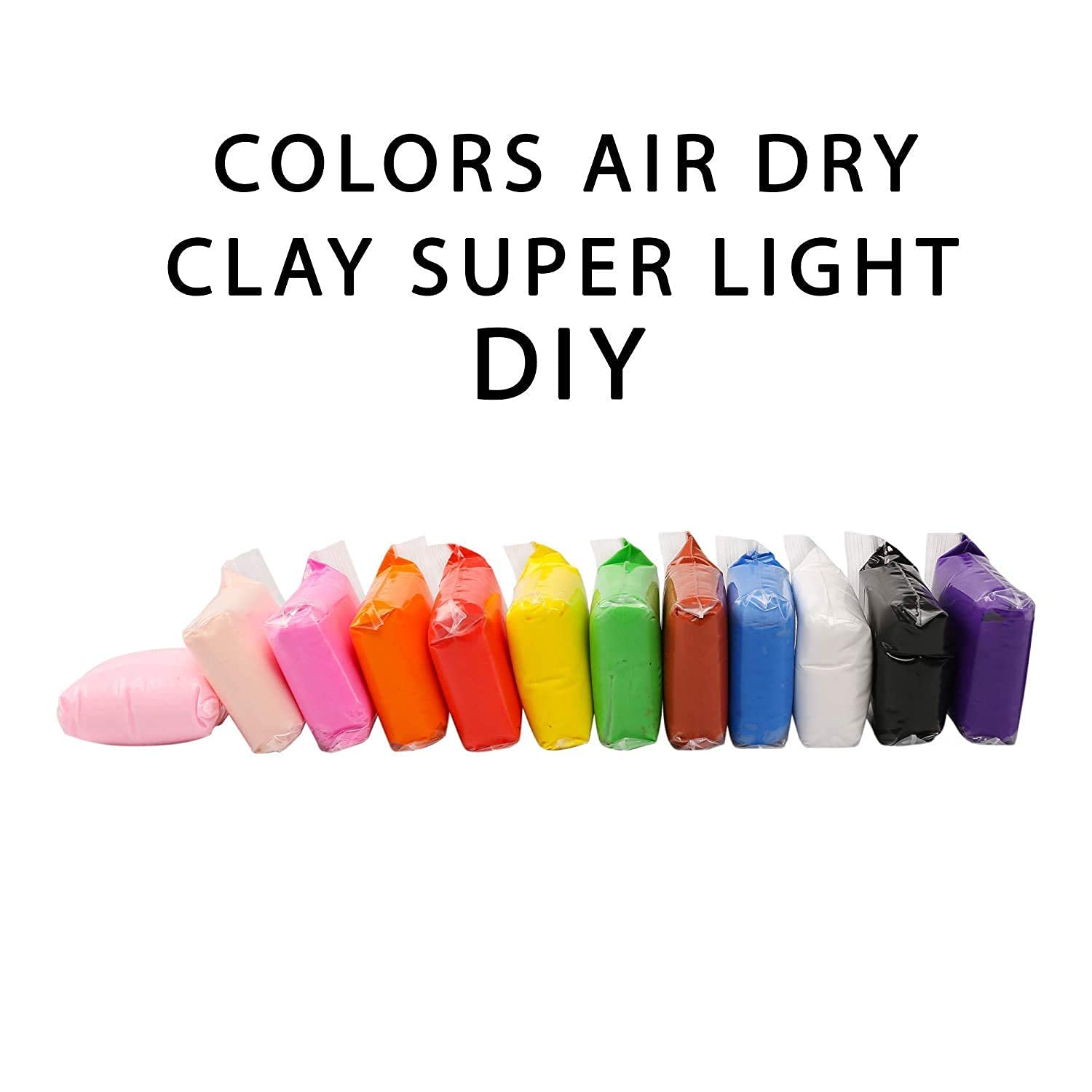 Sand Clay Set for Kids – 12 Neon Colors Non-Sticky Air Dry Clay with 3 Carving Tools, Soft & Lightweight Modeling Clay for Arts and Crafts