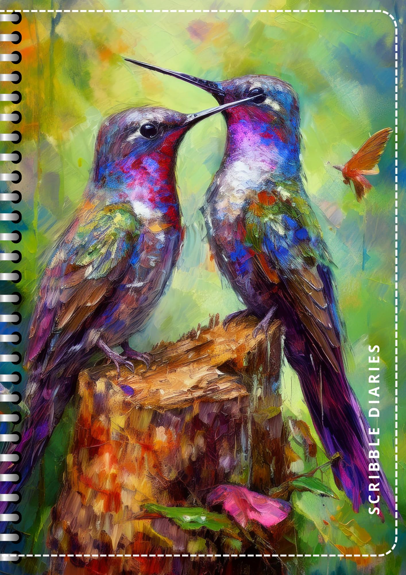 Handcrafted Print Spiral Bound Cartridge Paper Doodle Diary Gift Sketch Book drawing book Doodle Diaries Journal, Hard Cover print nd02